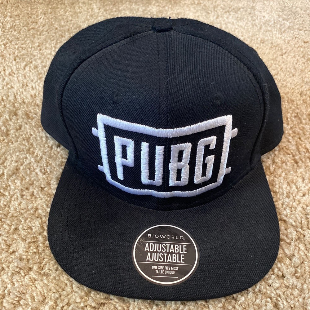 Black Embroidered Logo Snapback Hat